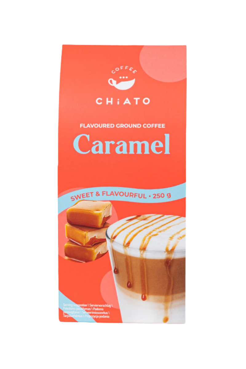 Caramel-flavoured ground coffee CHiATO Caramel, 250 g