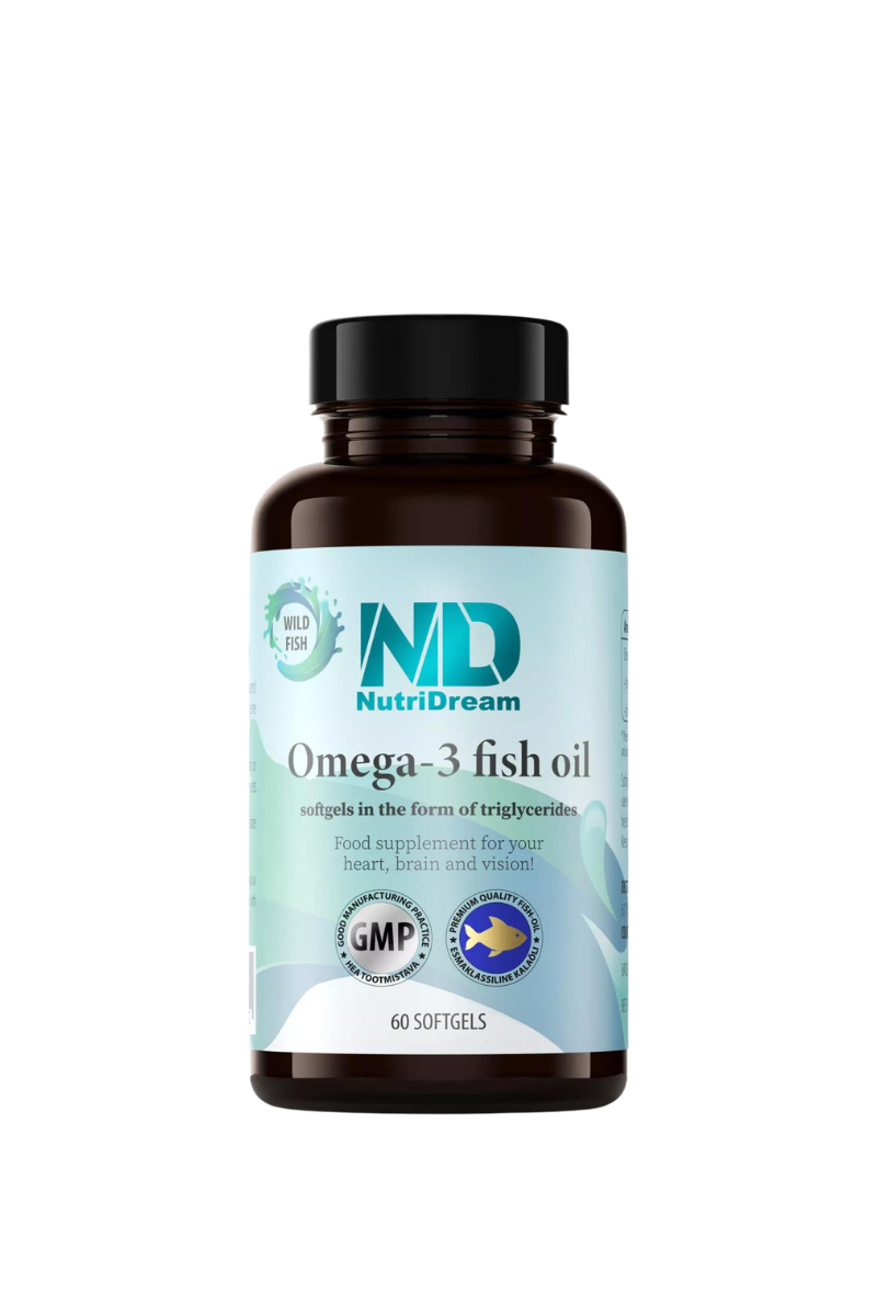 NutriDream Omega-3 fish oil softgels in the form of triglycerides