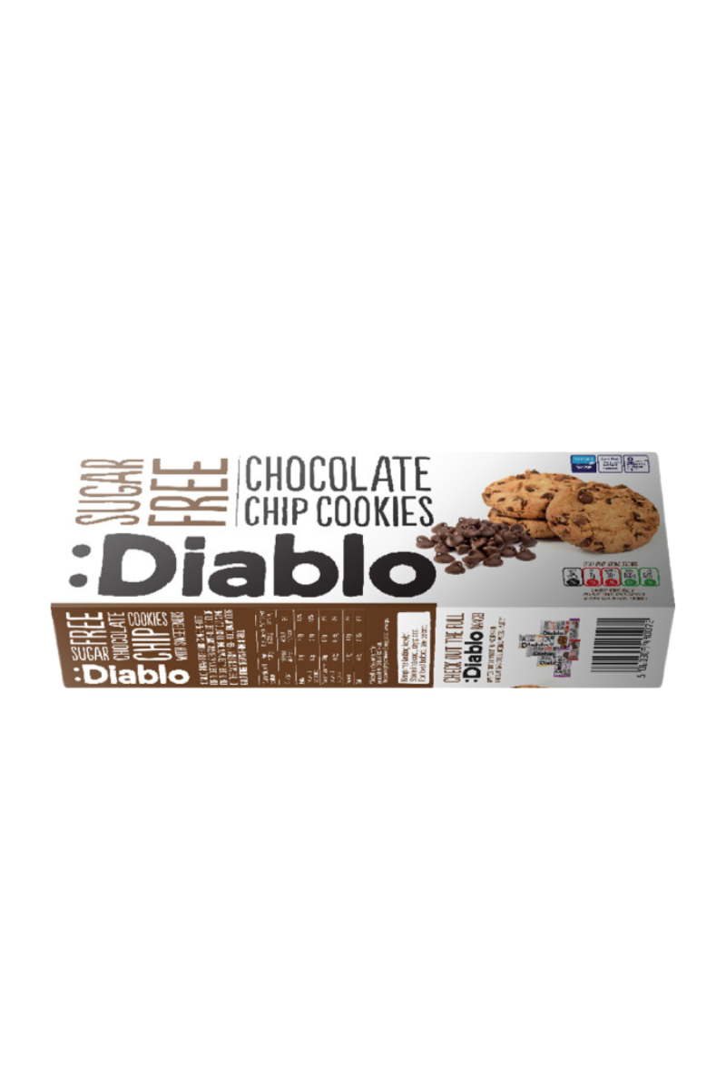 Diablo Sugar Free Chocolate Chip Cookies, 130 g