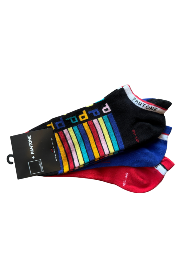 MuseARTa PANTONE Low-Rise Socks, 3 Pairs, Size 40–46