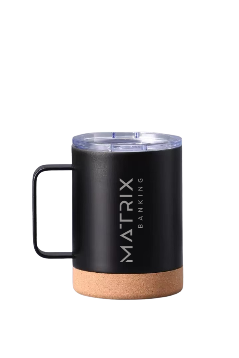 Stainless steel Matrix coffee mug, Black